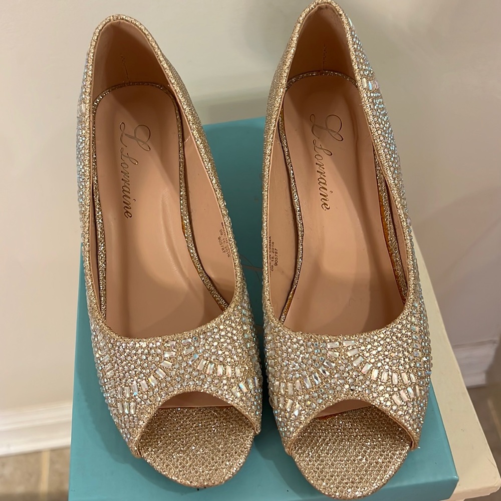 Girls size 3 Lorraine stones sparkly formal dress shoes